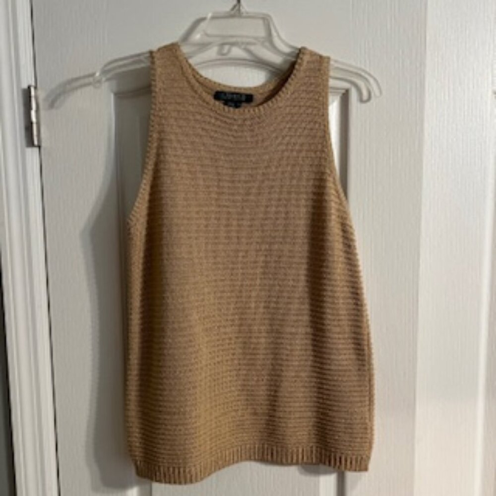 Lauren Ralph Lauren Women's Cable Knit Cotton Sleeveless Top Sweater Medium